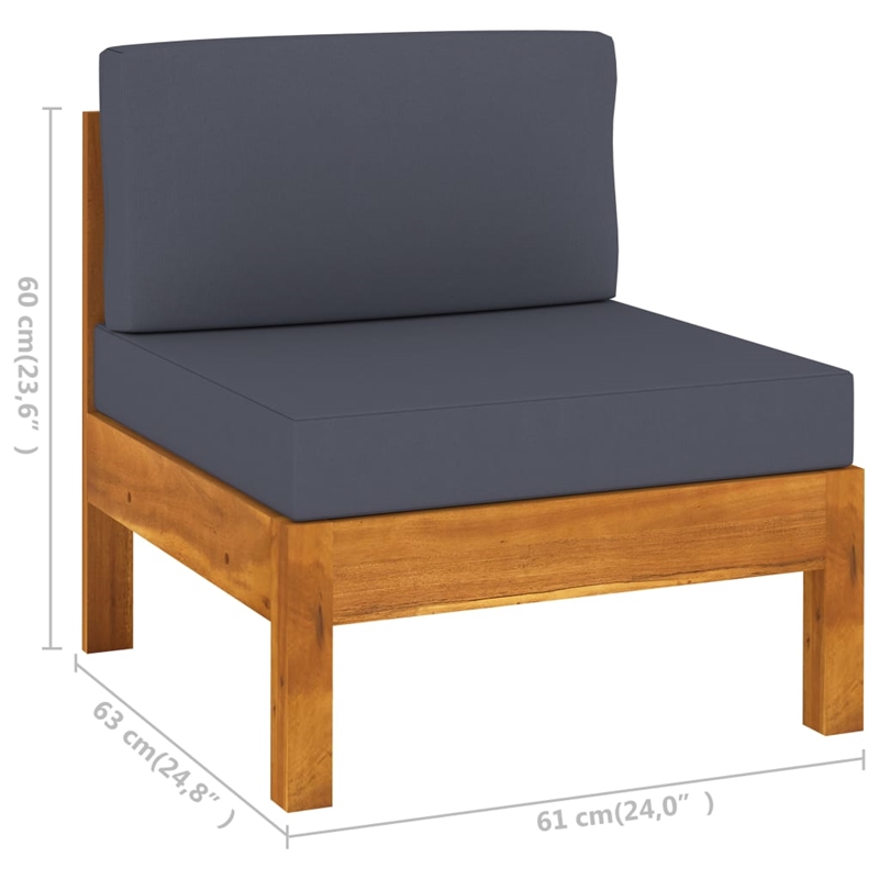 vidaXL 7 Piece Solid Acacia Wood Lounge Set in Gray