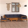 vidaXL 8 Piece Solid Acacia Wood Large Lounge Set in Gray