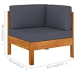 vidaXL 8 Piece Solid Acacia Wood Large Lounge Set in Gray