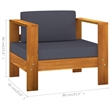 vidaXL 8 Piece Solid Acacia Wood Large Lounge Set in Gray