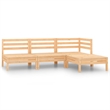 vidaXL 4 Piece Wood Garden Lounge Set in Natural
