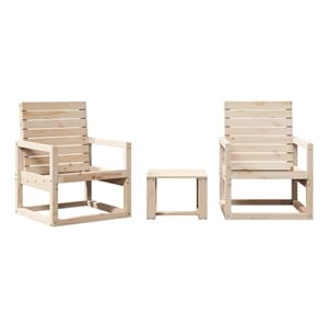 vidaXL 3 Piece Wood Medium Garden Lounge Set