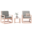 vidaXL Wood Small Garden Lounge Set in Natural