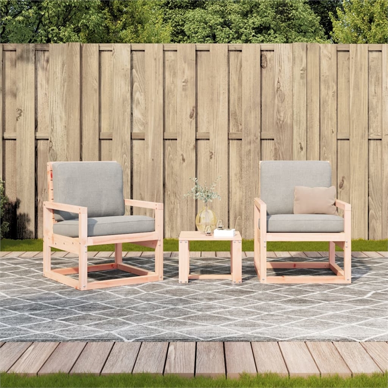 vidaXL Wood Small Garden Lounge Set in Natural