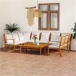 vidaXL 9 Piece Solid Acacia Wood Large Furniture Set in Cream