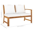vidaXL 9 Piece Solid Acacia Wood Large Furniture Set in Cream