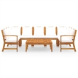 vidaXL 9 Piece Solid Acacia Wood Large Furniture Set in Cream