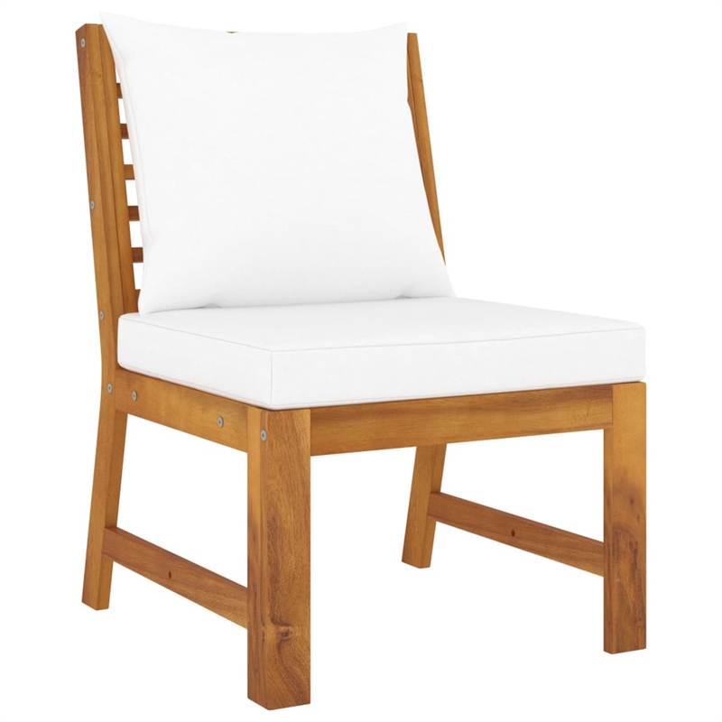 vidaXL 9 Piece Solid Acacia Wood Large Furniture Set in Cream