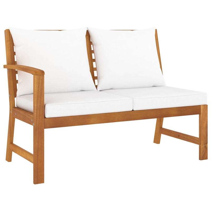 vidaXL 9 Piece Solid Acacia Wood Large Furniture Set in Cream