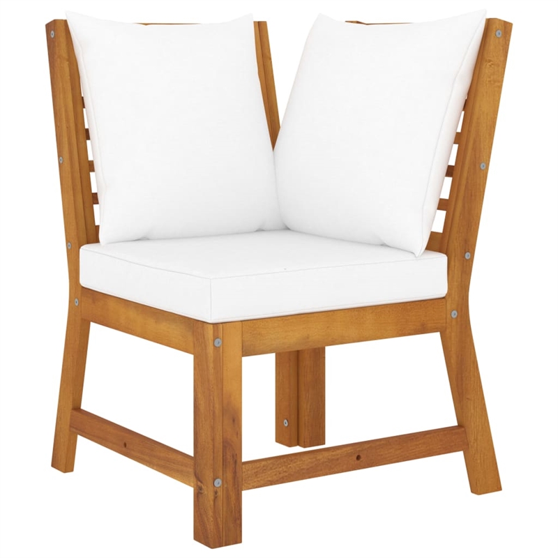 vidaXL 9 Piece Solid Acacia Wood Large Furniture Set in Cream
