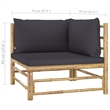 vidaXL Bamboo Medium Garden Lounge Set in Gray