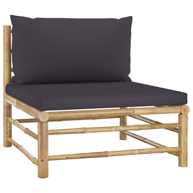 vidaXL Bamboo Medium Garden Lounge Set in Gray