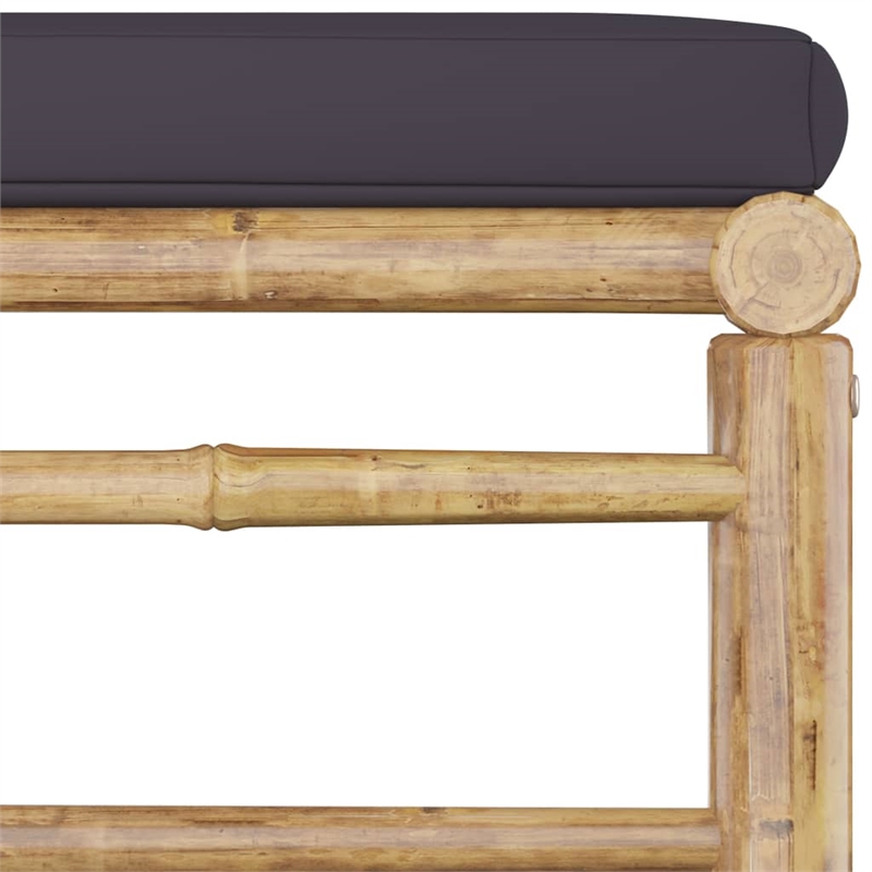 vidaXL Bamboo Medium Garden Lounge Set in Gray