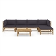 vidaXL Bamboo Medium Garden Lounge Set in Gray