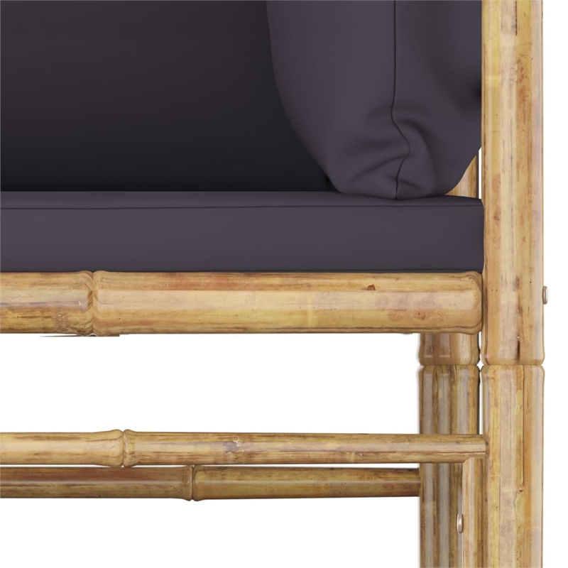 vidaXL Bamboo Medium Garden Lounge Set in Gray