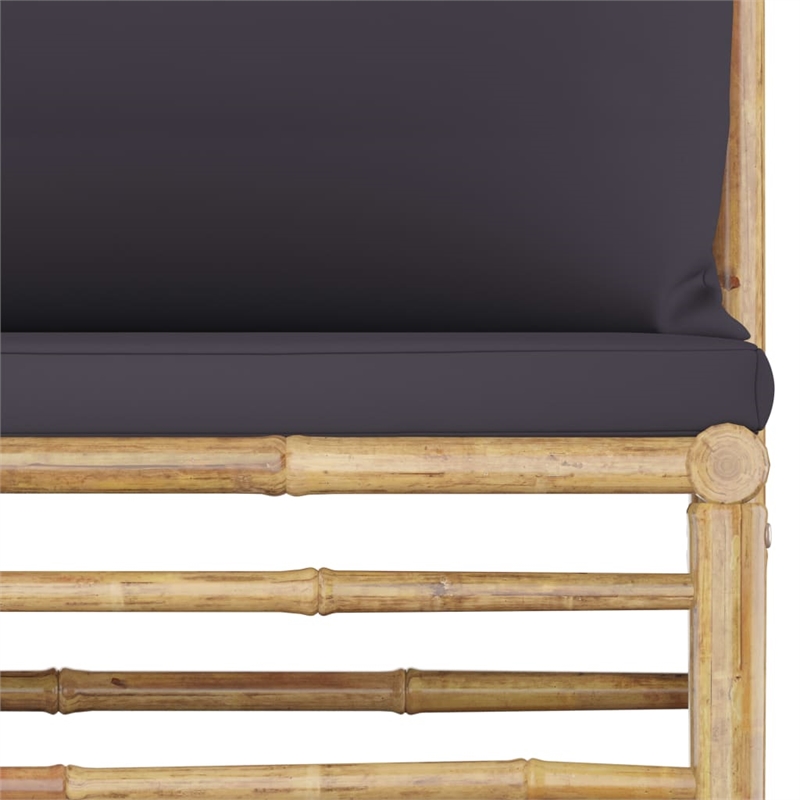 vidaXL Bamboo Medium Garden Lounge Set in Gray