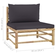 vidaXL Bamboo Medium Garden Lounge Set in Gray