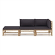 vidaXL Bamboo Medium Garden Lounge Set in Gray