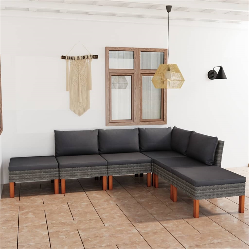 vidaXL 6 Piece Garden Lounge Set in Gray