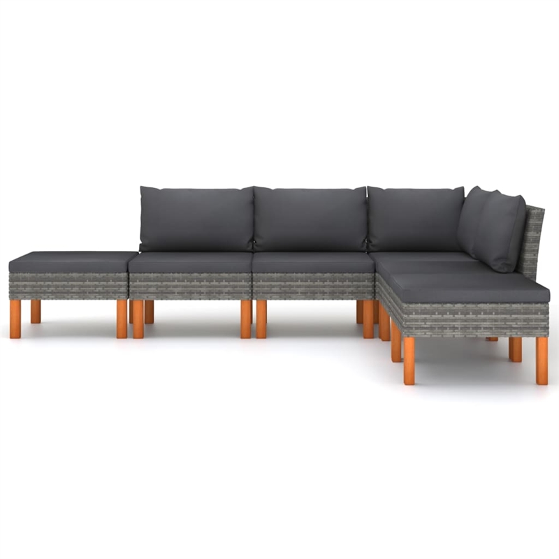 vidaXL 6 Piece Garden Lounge Set in Gray