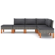 vidaXL 6 Piece Garden Lounge Set in Gray