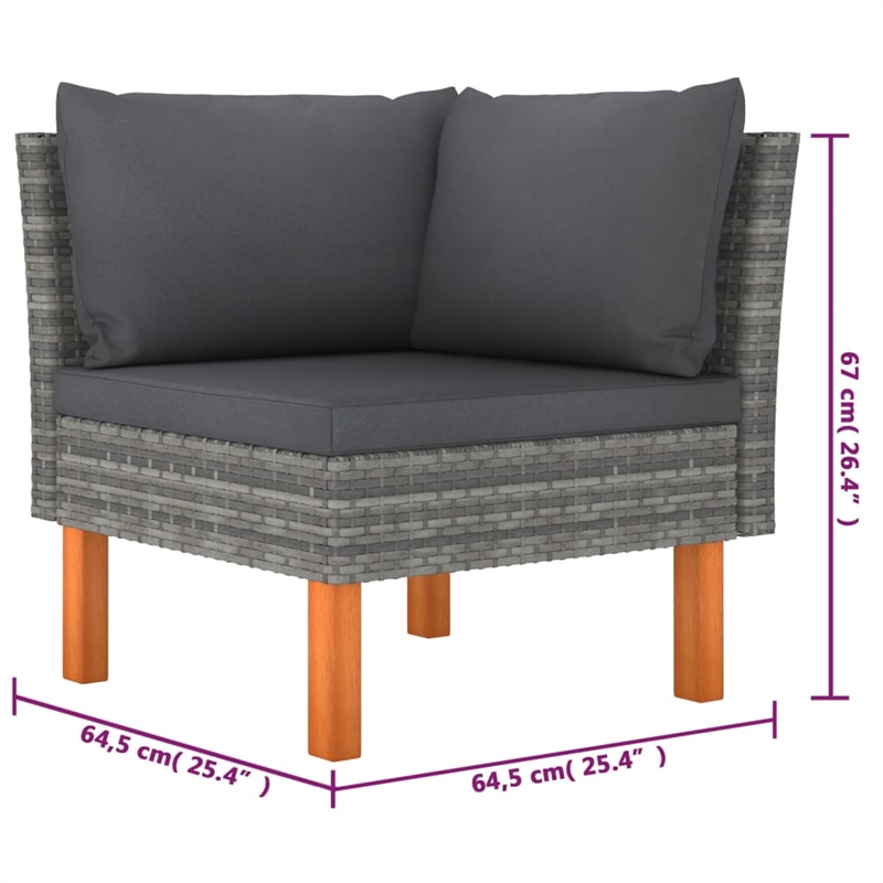 vidaXL 6 Piece Garden Lounge Set in Gray