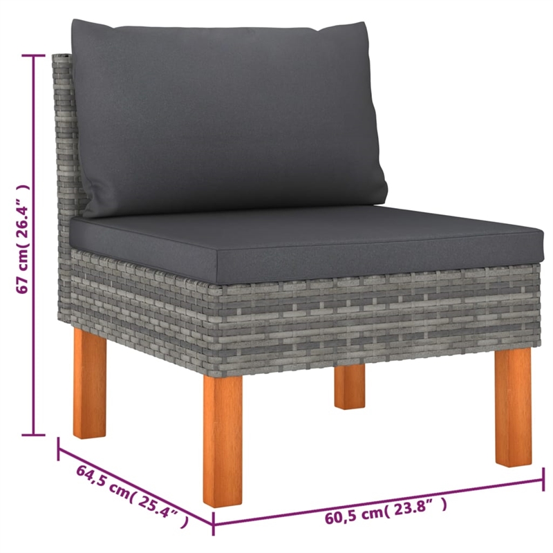 vidaXL 6 Piece Garden Lounge Set in Gray