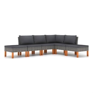 vidaXL 6 Piece Garden Lounge Set in Gray