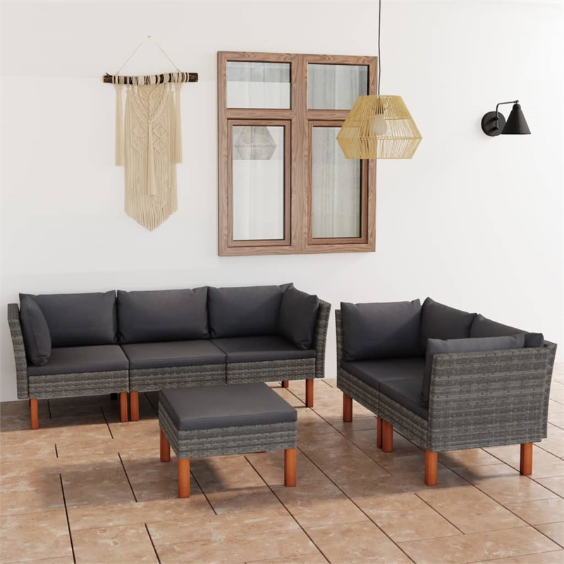 vidaXL 6 Piece Garden Lounge Set in Gray/Anthracite
