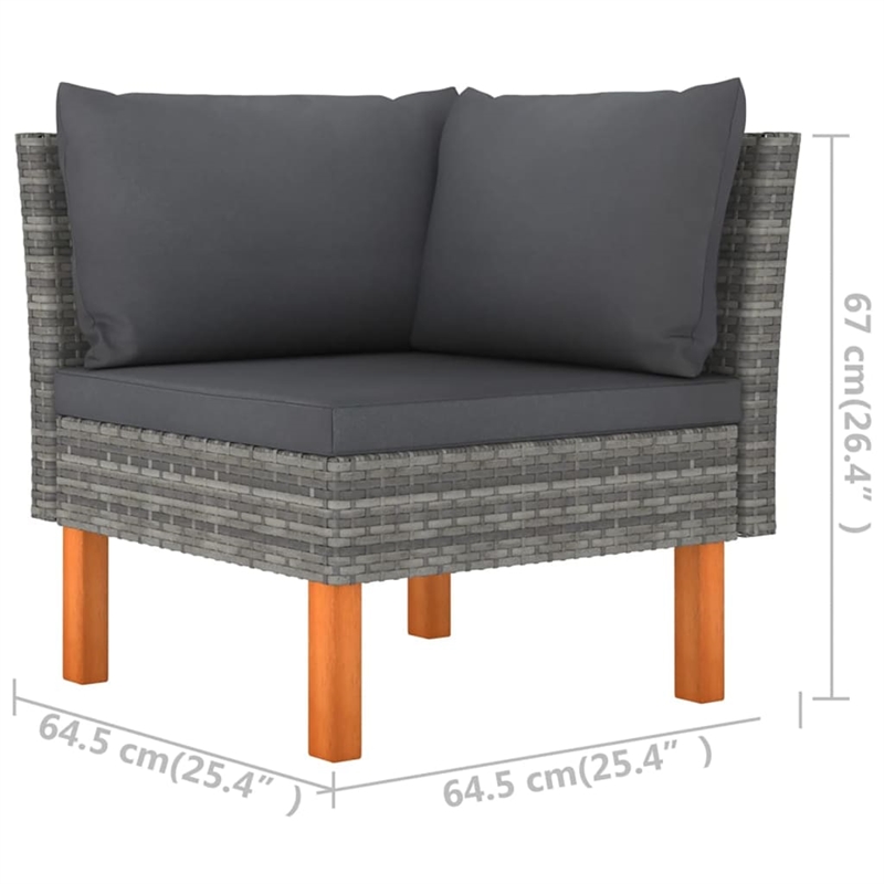 vidaXL 6 Piece Garden Lounge Set in Gray/Anthracite