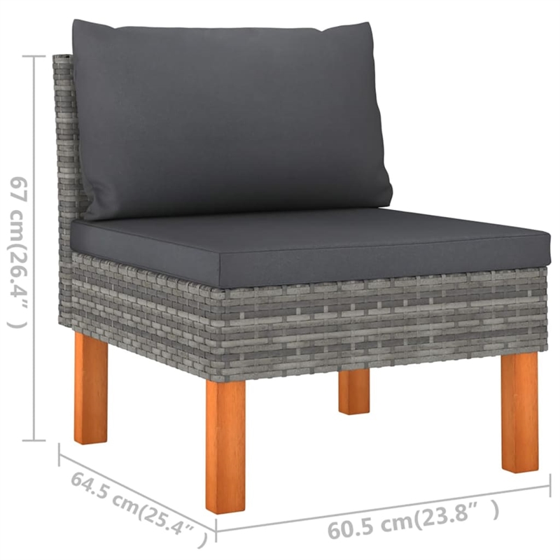 vidaXL 6 Piece Garden Lounge Set in Gray/Anthracite