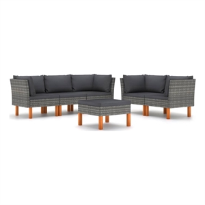 vidaXL 6 Piece Garden Lounge Set in Gray/Anthracite