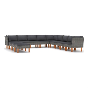 vidaXL 12 Piece Garden Lounge Set in Gray/Anthracite