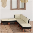 vidaXL Garden Lounge Set in Black/White/Cream
