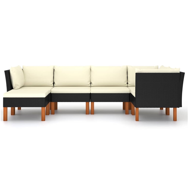 vidaXL Garden Lounge Set in Black/White/Cream