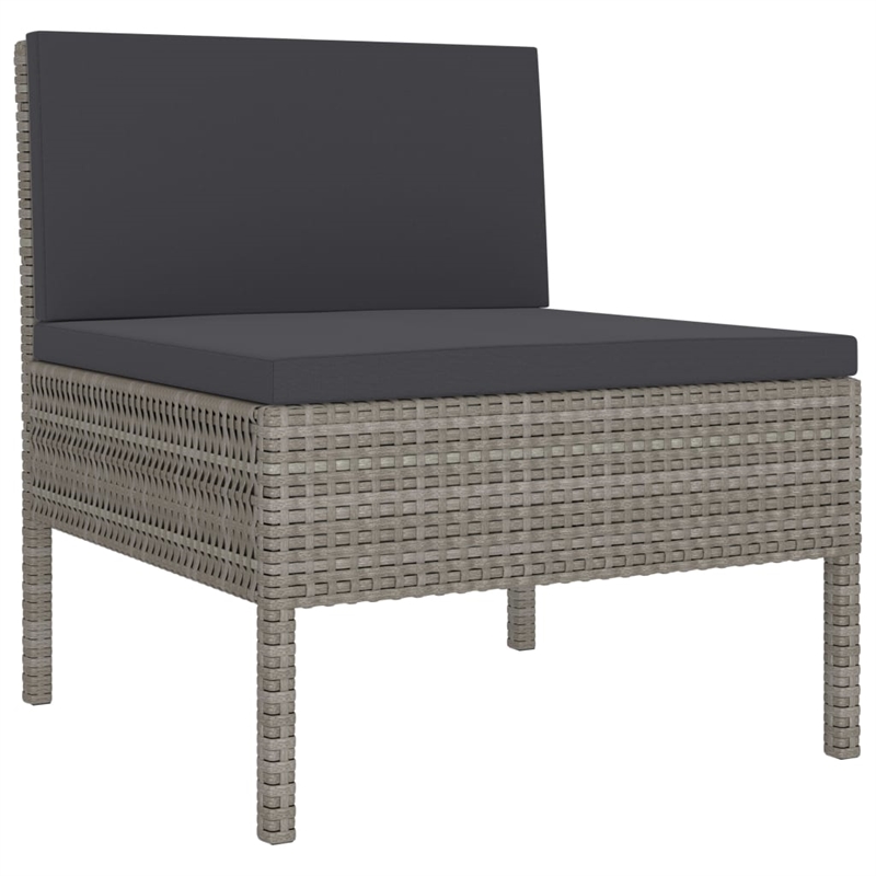 vidaXL 10 Piece Poly Rattan Garden Furniture Set in Gray