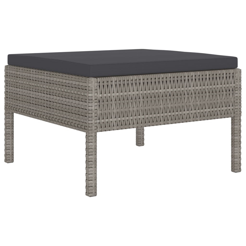 vidaXL 10 Piece Poly Rattan Garden Furniture Set in Gray