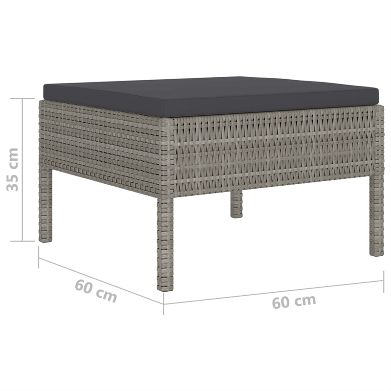 vidaXL 10 Piece Poly Rattan Garden Furniture Set in Gray