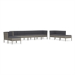 vidaXL 10 Piece Poly Rattan Garden Furniture Set in Gray