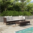 vidaXL 6 Piece Poly Rattan Garden Furniture Set in White/Brown/Cream