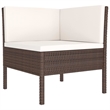 vidaXL 6 Piece Poly Rattan Garden Furniture Set in White/Brown/Cream