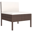 vidaXL 6 Piece Poly Rattan Garden Furniture Set in White/Brown/Cream