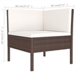 vidaXL 6 Piece Poly Rattan Garden Furniture Set in White/Brown/Cream