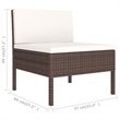vidaXL 6 Piece Poly Rattan Garden Furniture Set in White/Brown/Cream