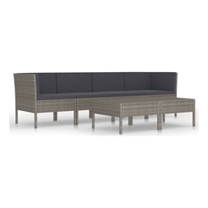 vidaXL 6 Piece Garden Furniture Set in Gray/Anthracite