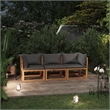 vidaXL Solid Acacia Wood Sofa in Gray/Natural