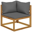 vidaXL Solid Acacia Wood Sofa in Gray/Natural