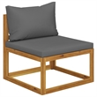 vidaXL Solid Acacia Wood Sofa in Gray/Natural