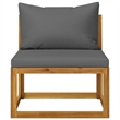vidaXL Solid Acacia Wood Sofa in Gray/Natural