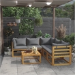 vidaXL Solid Acacia Wood Garden Lounge Set in Gray